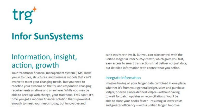 Infor SunSystems – Financial Management System