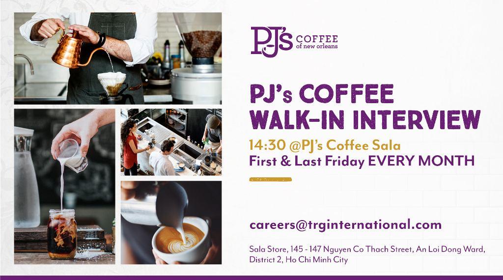 [CANCELLED] PJ’s Coffee Walk-in Interview