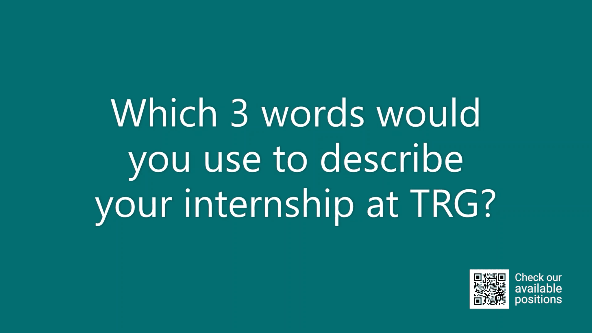 Internship testimonials – Episode 12: Describe TRG Internship