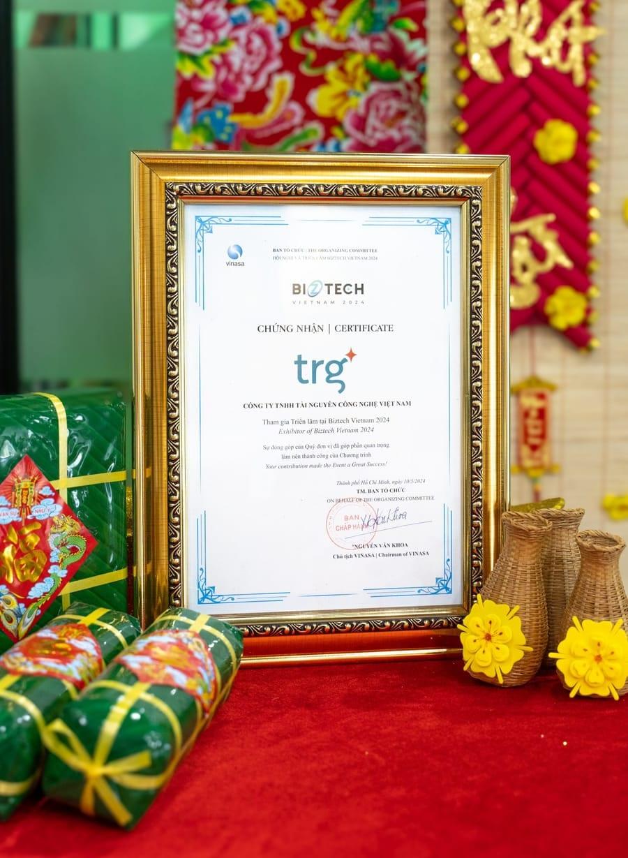 Exhibitor of Biztech Vietnam 2024 certificate