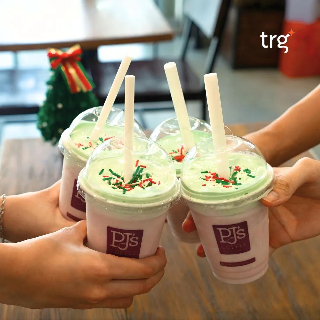 PJ's Coffee drinks shared by TRG team members
