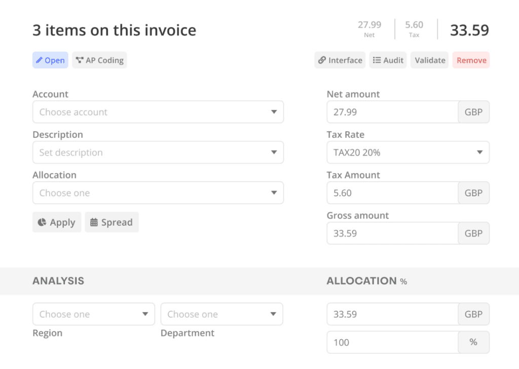 Giao diện xử lý hóa đơn sau khi Sysynkt tự động thu thập thông tin