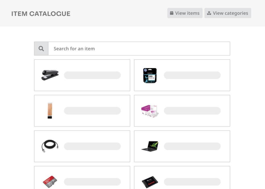 Sysynkt's item catalogue feature
